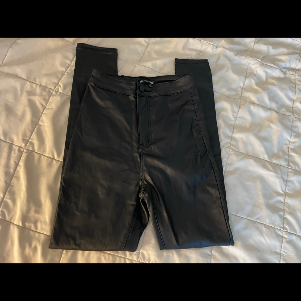 Leather skinny jeans